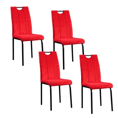 Produktbild von Denton Samt Esszimmerstuhl 4er Set, Sitzhöhe 47 cm, B 41,5 x H 96,5 x T 52,5 cm