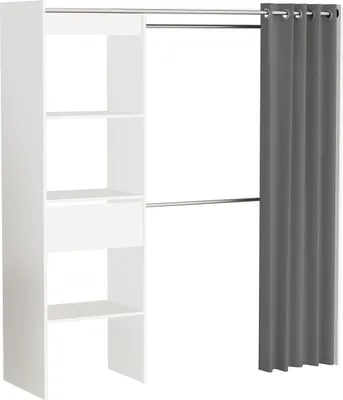 Produktbild von Kleiderschrank Schrank Holzschrank Schlafzimmerschrank Flurschrank "Clara I" "Clara I" Perle Weiß