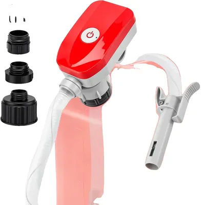 Immagine prodotto di Pompa di trasferimento carburante, portata di 3,2 galloni al minuto, tubo da 51 pollici, alimentata a batteria, include 3 adattatori, adatta per benzina e diesel