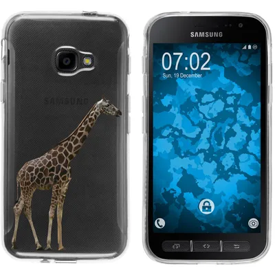 Produktbild von PhoneNatic Case kompatibel mit Samsung Galaxy Xcover 4 / 4s Silikon-Hülle Vektor Tiere Giraffe M8