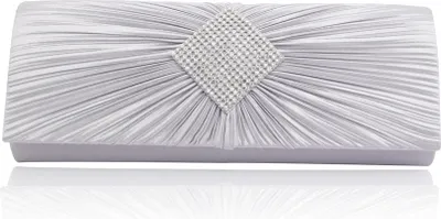 Produktbild von 10,8 Zoll Silber Umschlag Abendtasche Kupplungen Geldbörsen Handtasche, schillernde Umhängetasche, Umhängetasche für Hochzeitsfeier