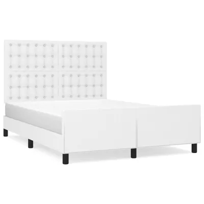 Immagine prodotto di vidaXL Struttura letto con testiera bianca 140x200 cm in Pelle finta