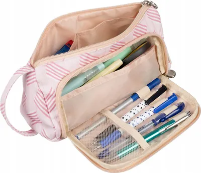 Immagine prodotto di Astuccio scolastico pieghevole a due scomparti doppio rosa per bambini