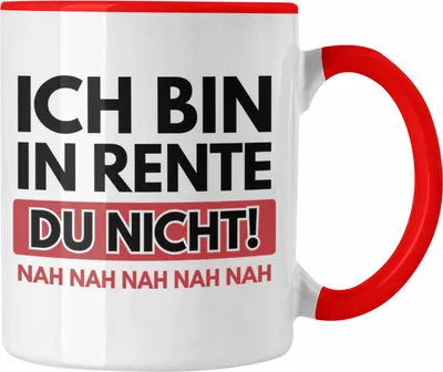 Produktbild von Trendation - Renter Tasse mit Spruch Ruhestand Geschenk Rente Mann Lustig Renteneintritt Abschiedsgeschenk Pension Sprüche (Rot)