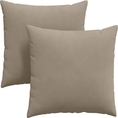 Image de vidaXL Coussins pour canapé, lot de 2, tissu, couleur taupe, 80 x 80 cm