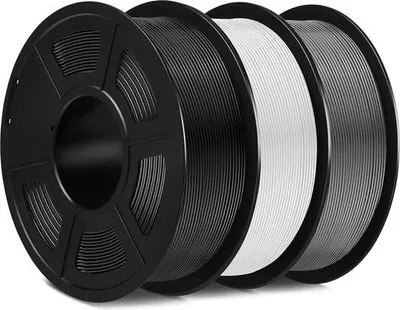 Zdjęcie produktu dla Famanu, filament PLA, 1,75 mm - zestaw 3 sztuk: czarny, biały, szary