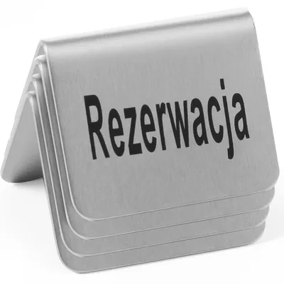 Obrázek produktu pro Informační cedule REZERVACE, chromová ocel, sada 4 kusů - Hendi 663714