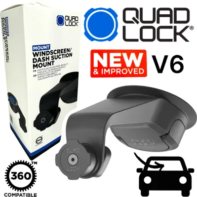 Produktbild von QUAD LOCK Auto Handyhalterung V6 für Windschutzscheibe Armaturenbrett
