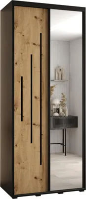 Produktbild von MEBLE KRYSPOL Davos 13 Schrank, zwei Türen - 235,2x110x45 cm - Schwarz Artisan Schwarz