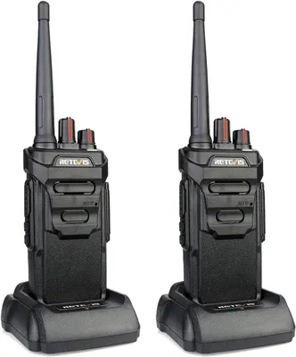 Obrázek produktu pro Retevis RT648 Obousměrná radiostanice, Vysílačky s USB nabíjecími stanicemi, Vodotěsné IP67, Baterie 1200mAh, Nouzový alarm, VOX, Squelch, CTCSS / DCS (2 kusy, Černá)