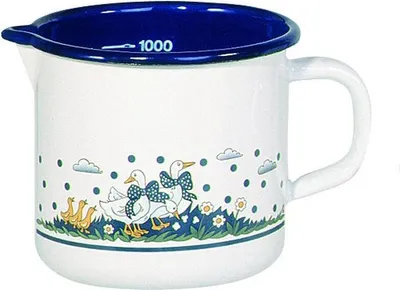 Produktbild von Karl Krüger Milchtopf mit Ausguss, Ø 10 cm, Gänseglück, innen blau
