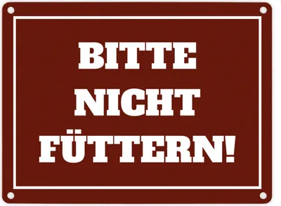 Produktbild von Bitte nicht füttern Koppel-Metallschild in 15x20 cm in rot und weiß