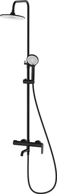 Produktbild von Avapax | Duschsystem Lunepo - Schwarz Matt - 3 Funktionen - Edelstahl - Badewannenarmatur