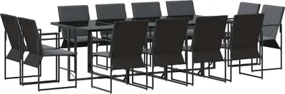 Obrázok produktu pre vidaXL Záhradný jedálenský set 13 ks čierna oceľ