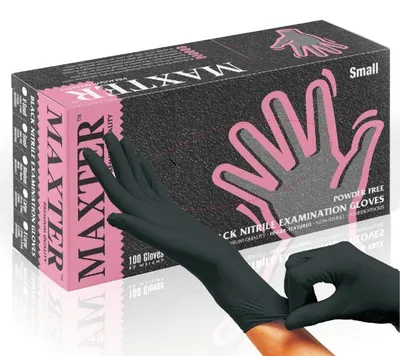 Obrázek produktu pro Jednorázové Rukavice Maxter Black Nitrile Černá Velikost XL 100 Ks Pro Hygienu
