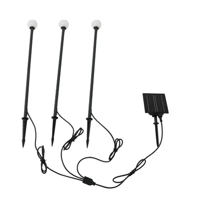 Produktbild von Lindby LED-Solarleuchte Freydis, 3er-Set, schwarz, 2.000 K