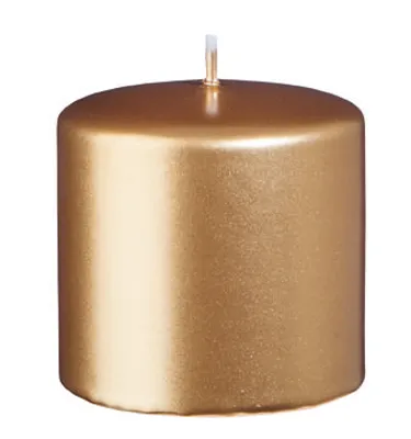 Produktbild von Stumpenkerzen Gold 70 x Ø 70 mm, 12 Stück