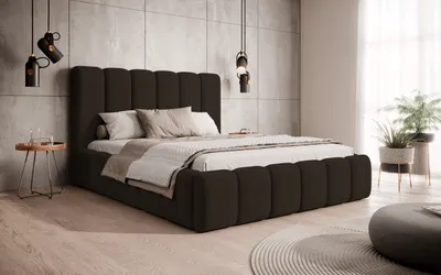 Produktbild von Polsterbett Dream 180x200 - Designerbett mit Bettkasten & Lattenrost - Braun & Magic Velvet 2205
