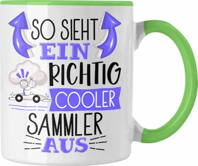Produktbild von Trendation - So Sieht Ein Richtig Cooler Sammler Aus Geschenk Tasse Lustiger Spruch Geschenkidee (Grün)