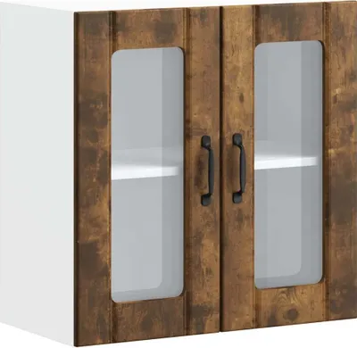 Immagine prodotto di vidaXL Pensile da cucina con anta in vetro Lucca in legno rovere affumicato