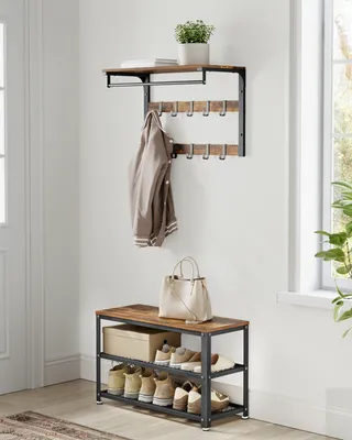 Produktbild von VASAGLE Garderoben - Set, 2 Set, mit Wandgarderobe, Metallgestell RCL173B01