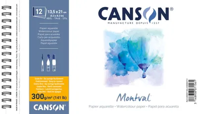 Image de CANSON C200807156 CANSON Bloc aquarelle "Montval", 135 x 210 mm, 300 g/m²