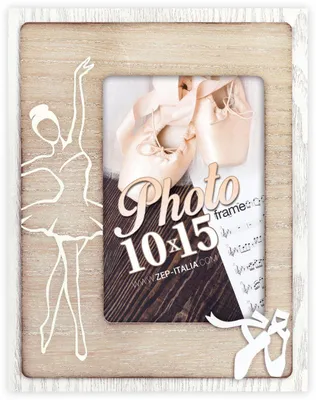 Image de ZEP, cadre photo en bois, modèle "Dance", 10x15 cm, cadre photo sur le thème de la danse classique