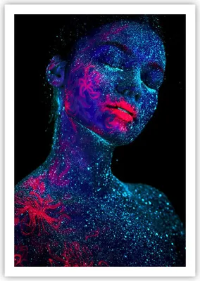 Produktbild von Poster - Poster ohne Rahmen - Frau Ultraviolett Glitzer - 70x100 cm - Wand Bild - Wanddeko - Wandbilder - Kunstposter - Wandposter - Bilder - Kunstdruck - Wanddekoration - Wandbild - P2XPA70x100-4527