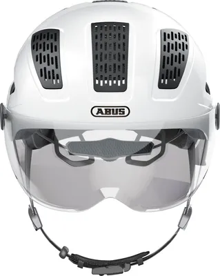Immagine prodotto di ABUS casco da città Hyban 2.0 ACE - casco da bici con visiera, leggero e con calotta rigida in ABS - per uomo e donna - bianco, , taglia M (52-58 cm)