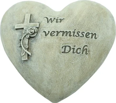 Produktbild von Bambelaa! Grabschmuck Grabdeko Herz Friedhof 'Wir vermissen Dich'