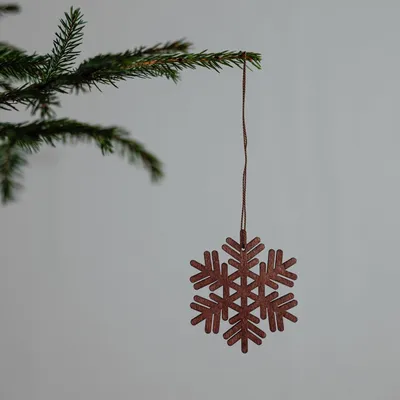 Produktbild von Holzanhänger Schneeflocke Alseda: braun