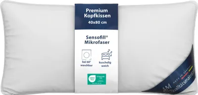 Produktbild von DormiGood | Premium Mikrofaserkissen | 40x80 cm | Kissen aus 100% atmungsaktiver Microfaser | 40x80 | Kopfkissen | Allergiker geeignet