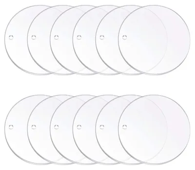 12 runde Acrylplatten, transparent, 20 cm, 2 mm dick, für DIY