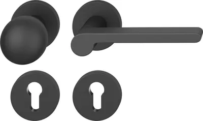 Produktbild von FSB Wechselgarnitur 12 1021 ASL auf Rosette PZ,Knopf fest,rechts,schwarz matt
