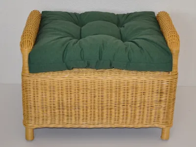 Produktbild von - Polster / Kissen / Ersatzpolster für Rattan Ohrensessel / Rattansessel , Hockerkissen , Colore Verde Scuro (dunkelgrün)