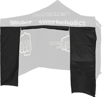 Produktbild von Weber Seitenwand mit Türöffnung für Easy-Up Zelt 3 x 3 m schwarz Klettverschluss Seitenteil für Faltpavillon Weber #werkeholics