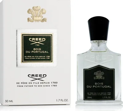 A product shot of Creed Bois du Portugal Eau de Toilette and its packaging.