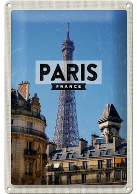 Produktbild von Blechschild Reise 20x30cm Paris Frankreich Eiffelturm Stadt