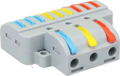 Obrázek produktu pro Rychloupínací pákový konektor 3 až 9 kolejí 0,5 - 4 mm² OVO3P39 TRACON