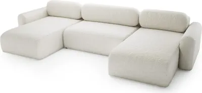 Produktbild von FEDVE Ecksofa Eckcouch Thekla U Form Universell Sofa mit Schlaffunktion Bettkasten Couch Sofagarnitur Creme (Anthology 01)