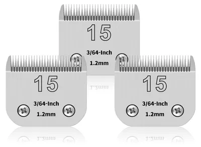 3 Edelstahl-Schermesser 15# für Hunde, 1,2 mm Schnittlänge