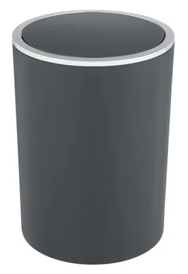 Produktbild von WENKO Schwingdeckeleimer Mülleimer Abfalleimer Kosmetikeimer Bad 5L Anthrazit