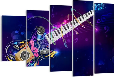 Produktbild von Bild auf Leinwand - Leinwandbild - Gitarre Instrument Musik Notiz - 150x100cm - Wand Bild - Wanddeko - Leinwanddruck - Bilder - Kunstdruck - Leinwand bilder - Wandkunst - EG150x100-2724