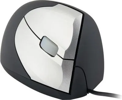 Zdjęcie produktu dla BakkerElkhuizen Handshake Mouse Wired VS4, Po prawej stronie, Projekt pionowy, Laser, USB Typu-A, 3200 DPI, Czarny, Srebrny