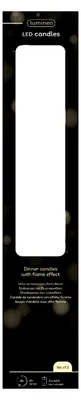 Produktbild von Lumineo LED-Dinner-Kerzen - 2x Stuck - cremeweis -24,5 cm - Timer