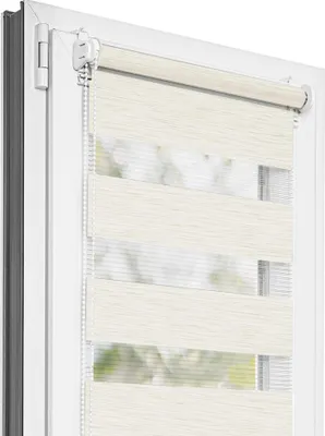 Obrázek produktu pro Estika dvojitá roleta Klemmfix – 50 cm x 150 cm – V přírodním stavu – Duo roleta bez vrtání
