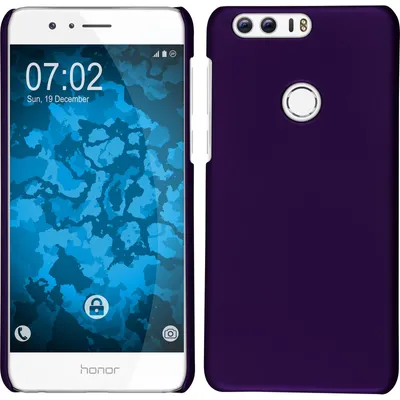 Produktbild von PhoneNatic Case kompatibel mit Huawei Honor 8 - Hülle lila gummiert Hard-case + 2 Schutzfolien