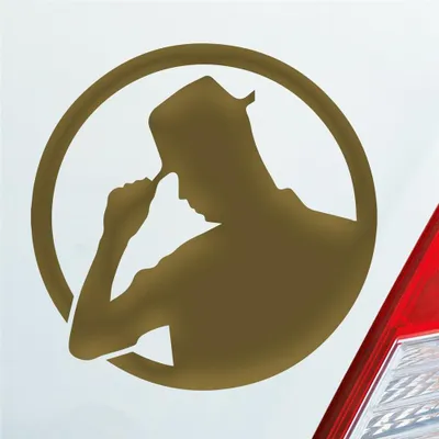 Produktbild von Auto Aufkleber Gentleman Mann Man Tuning JDM 10x10 cm Gold Sticker Heckscheibenaufkleber