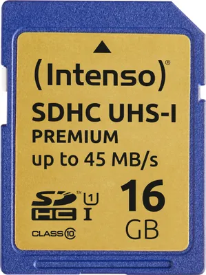 Produktbild von Intenso 16 GB SDHC Karte UHS-I Premium