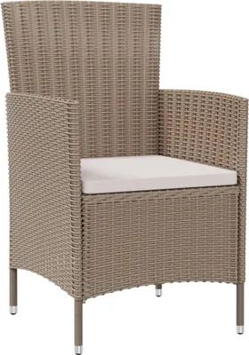 Produktbild von vidaXL Gartenstühle mit Kissen 4 Stk. Poly Rattan Beige